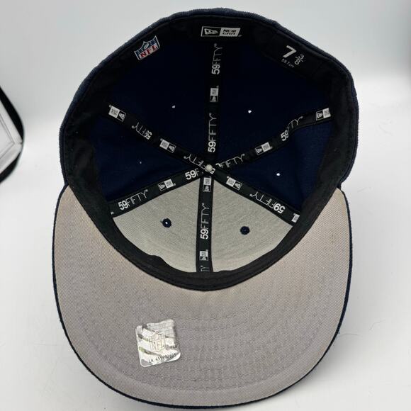 New Era NFL New England Patriots 59FIFTY Fitted Hat 7 3/8 Navy Blue Cap - Picture 7 of 10